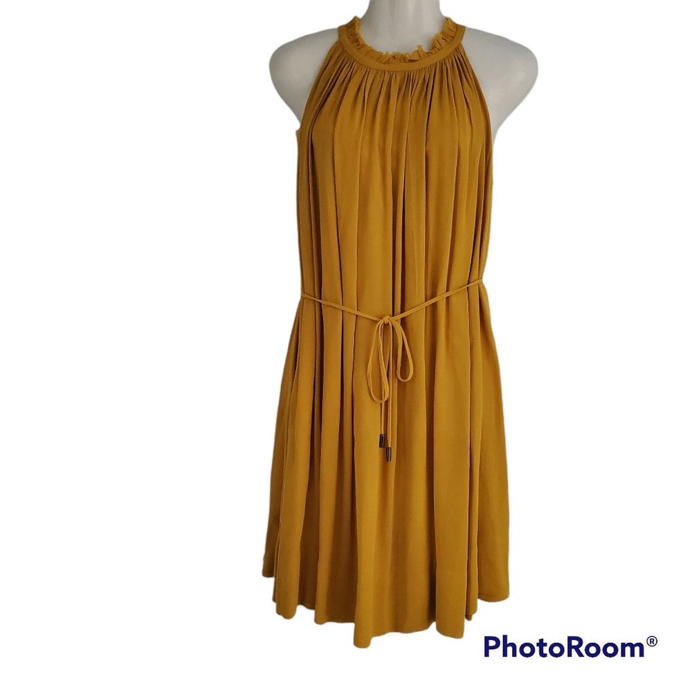 Banana Republic Women's Pleated Belted Shift Mini Getaway Halter Dress Size XS - Picture 3 of 12